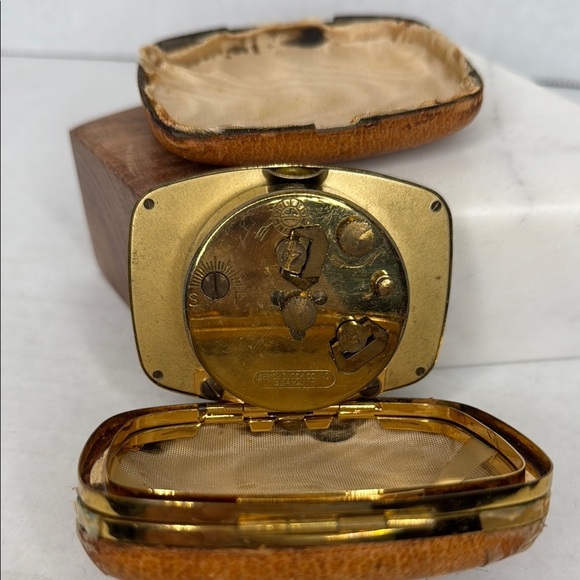 Vintage Rare Phinney Walker Leather Case Seven Jewels Alarm Clock Germany Lot M7 - Picture 2 of 5